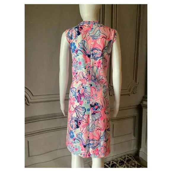 Lilly Pulitzer CAMARI DRESS Prosecco Pink Make A Splash XL - Picture 2 of 5
